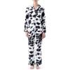 Wrangler womens Long Sleeve Flannel Top and Pant Pajama Set(Cow Print)