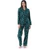 Wrangler womens Long Sleeve Flannel Top and Pant Pajama Set(Deep Teal Horse Toss)