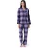 Wrangler womens Long Sleeve Flannel Top and Pant Pajama Set(Lilac Ombre Plaid)