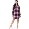 Wrangler womens Mid-length Flannel Sleep Shirtdress(Block Plaid)