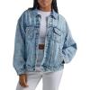 Wrangler womens Relaxed Fit Girlfriend Denim Jacket(Moonchild)