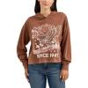 Wrangler womens Retro Cropped Hoodie Sweatshirt(Cacao Nibs)