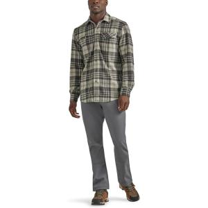 ATG Mens Campsite Button-Down Plaid Shirt(Walnut)