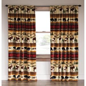 CARSTENS, INC. Plush Fleece Curtain Panel Set, Wrangler Western Collection, 2 Panels (54″ x 84″ Each), Blue Buffalo Plaid(Hinterland)