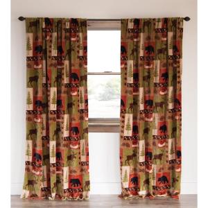 CARSTENS, INC. Plush Fleece Curtain Panel Set, Wrangler Western Collection, 2 Panels (54″ x 84″ Each), Blue Buffalo Plaid(Patchwork Lodge)