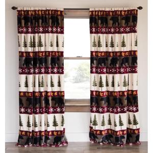 CARSTENS, INC. Plush Fleece Curtain Panel Set, Wrangler Western Collection, 2 Panels (54″ x 84″ Each), Blue Buffalo Plaid(Tall Pine)