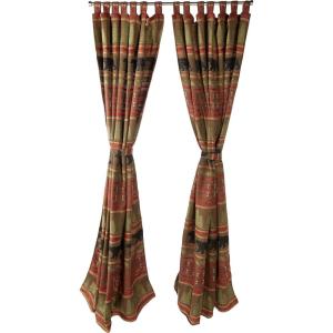 CARSTENS, INC. Woven Chenille Curtain Panel Set, 2 Panels (54″ x 84″ Each), Wrangler Mesa Daybreak(Bear Country)