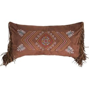 Carstens, Inc Carstens Wrangler Embroidered Southwestern Fringe 14×26 Throw Pillow, Brown