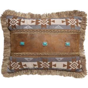 Carstens Wrangler Mesa Daybreak 3 Conchos Southwestern Throw Pillow 16″ x 20″, Brown