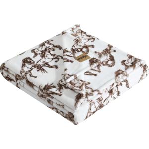 Wrangler – Blanket, Super Soft Plush Bedding, Yellowstone Inspired Throw Blanket for Couch or Bed (Cactus Garden Green, 50″ x 70″)(Mustangs Brown)