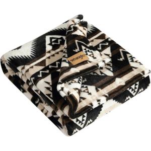 Wrangler – Blanket, Super Soft Plush Bedding, Yellowstone Inspired Throw Blanket for Couch or Bed (Navajo Light Blue, 50″ x 70″)(Jesse Brown)