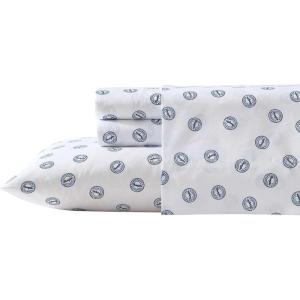 Wrangler – Twin Size Sheet Set, Ultra-Soft & Wrinkle-Resistant Bedding for Year Round Comfort, Deep Pockets, Bed Sheets with Matching Fitted Sheet & Pillowcase (Cowboy Pinstripe Blue)(Tossed Button Blue)