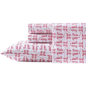 Wrangler – Twin Size Sheet Set, Ultra-Soft & Wrinkle-Resistant Bedding for Year Round Comfort, Deep Pockets, Bed Sheets with Matching Fitted Sheet & Pillowcase (Cowboy Pinstripe Blue)(Knockin Boots Pink)