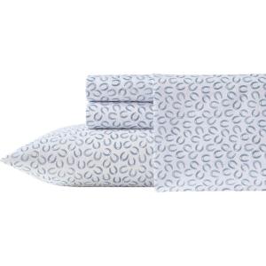 Wrangler – Twin Size Sheet Set, Ultra-Soft & Wrinkle-Resistant Bedding for Year Round Comfort, Deep Pockets, Bed Sheets with Matching Fitted Sheet & Pillowcase (Cowboy Pinstripe Blue)(Horseshoe Blue)