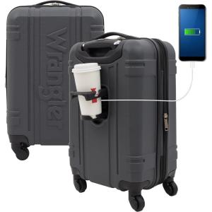 Wrangler 20″ Astral Hardside Carry-On Luggage, Black(Dark Shadow)