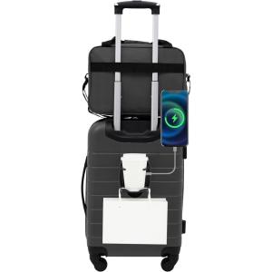 Wrangler 20″ Smart Spinner Carry-On Luggage With Usb Charging Port(Dark Shadow)