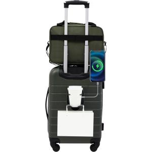 Wrangler 20″ Smart Spinner Carry-On Luggage With Usb Charging Port(Deep Depths)