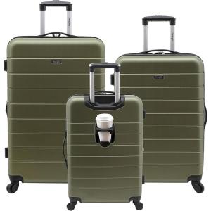 Wrangler 20″ Smart Spinner Carry-On Luggage With Usb Charging Port(Olive Green)