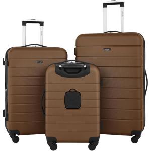 Wrangler 20″ Smart Spinner Carry-On Luggage With Usb Charging Port(Toffee)