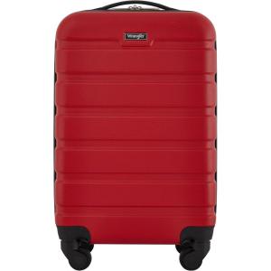 Wrangler 21.5″ Spinner Carry-On Luggage, Navy Blue(Salsa Red)