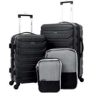 Wrangler 5 Piece Luggage & Travel Accessories Set, Red(Black)