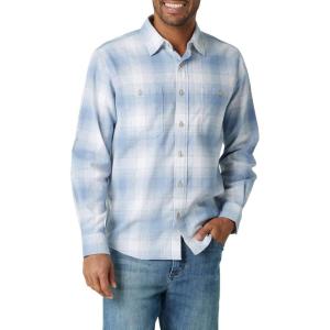 Wrangler Authentics Men’s Cloud Flannel Woven Shirt(Faded Denim)
