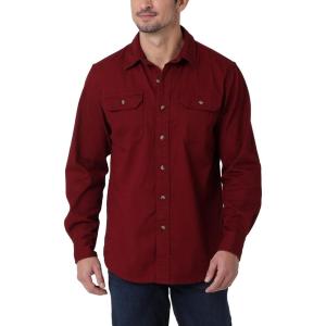 Wrangler Authentics Men’s Long Sleeve Classic Woven Shirt(Cabernet)
