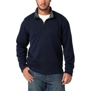 Wrangler Authentics Men’s Long Sleeve Fleece Quarter-Zip(Mood Indigo)