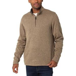 Wrangler Authentics Men’s Long Sleeve Fleece Quarter-Zip(Petrified Oak)