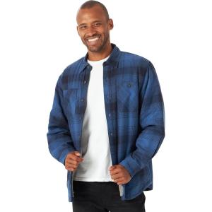 Wrangler Authentics Mens Long Sleeve Sherpa Lined Shirt Jacket(Admiral Blue)