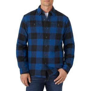 Wrangler Authentics Mens Long Sleeve Sherpa Lined Shirt Jacket(Blue Buffalo)