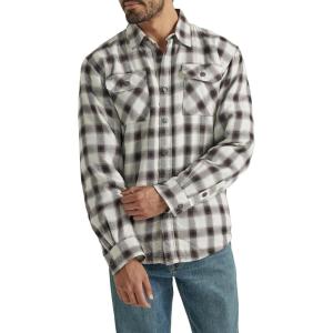 Wrangler Authentics Mens Long Sleeve Sherpa Lined Shirt Jacket(Lily White)