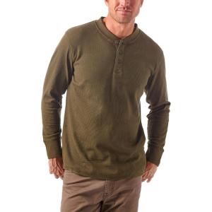 Wrangler Authentics Men’s Long Sleeve Waffle Henley(Forest Night)