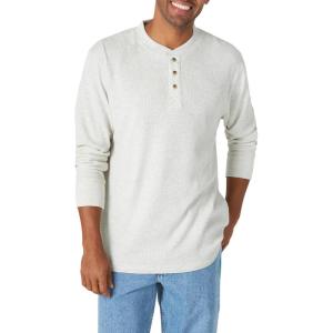 Wrangler Authentics Men’s Long Sleeve Waffle Henley(Oatmeal Heather)