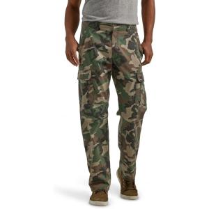 Wrangler Authentics mens Relaxed Fit Stretch Cargo Pant(Green Brown Camo)