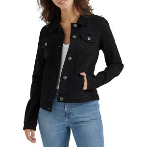 Wrangler Authentics womens Stretch Denim Jacket(Black)