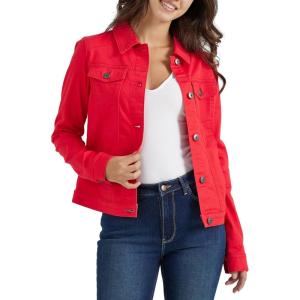 Wrangler Authentics womens Stretch Denim Jacket(Red)