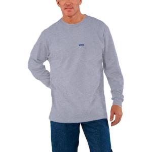 Wrangler Big and Tall Heavyweight Long Sleeve Pocket T-Shirt for Men(Heather Grey)