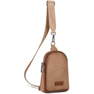 Wrangler Crossbody Sling Bag for Women Fanny Packs Chest Bags for Travel(Classic-distressed Khaki)