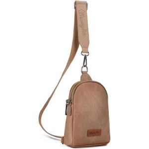 Wrangler Crossbody Sling Bag for Women Fanny Packs Chest Bags for Travel(Classic-khaki)