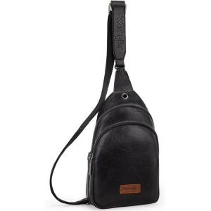 Wrangler Crossbody Sling Bag for Women Fanny Packs Chest Bags for Travel(Explorer-black)