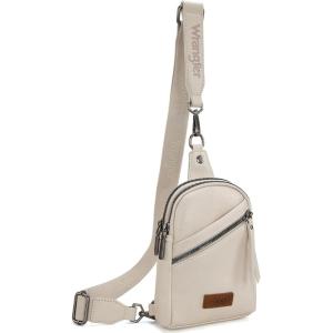 Wrangler Crossbody Sling Bag for Women Fanny Packs Chest Bags for Travel(Urban-beige)