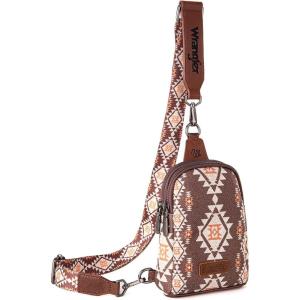 Wrangler Crossbody Sling Bag for Women Fanny Packs Chest Bags for Travel(Vintage-coffee)