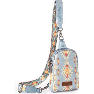 Wrangler Crossbody Sling Bag for Women Fanny Packs Chest Bags for Travel(Vintage-jean)