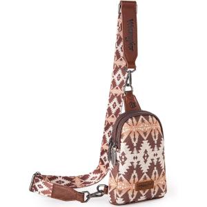 Wrangler Crossbody Sling Bag for Women Fanny Packs Chest Bags for Travel(Vintage-light Coffee)