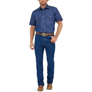Wrangler Denim Short Sleeve Snap Shirt(Blue)