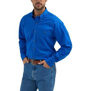 Wrangler George Strait Solid Black Button Down Shirt(Royal Blue)