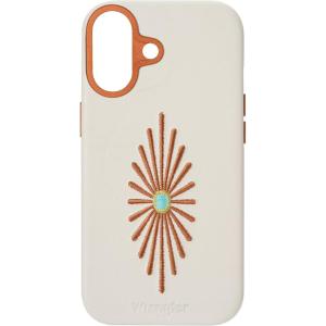 Wrangler® Leather Embroidered iPhone Case – Western Star, Compatible with iPhone (Cream, 16 Pro Max)(Cream)