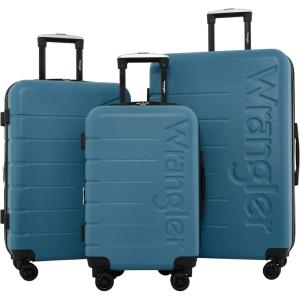 Wrangler Maverick 3 Piece Luggage Set, Silver Sage(Blue Heaven)