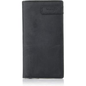 Wrangler Men’s Bifold Wallet with Flip-Out ID Window, Genuine Leather, Gift for Him(Black Leather Patch)